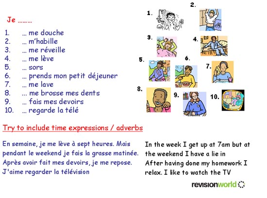 daily routine essay in french